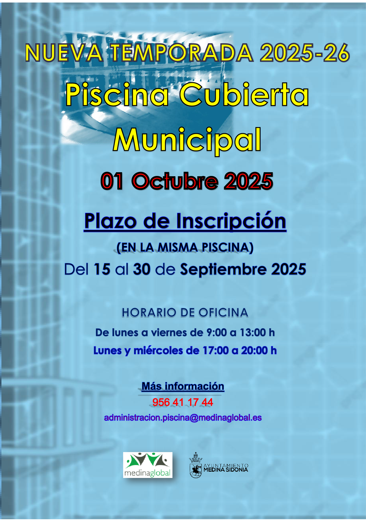 Cartel APERTURA PISCINA CUBIERTA 2025-26