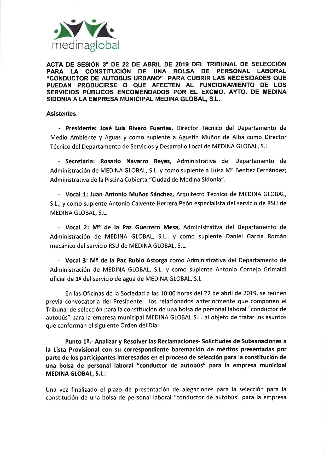 ACTA 3º MESA DE VALORACION LISTA DEFINITIVA BAREMACION BOLSA BUS-1