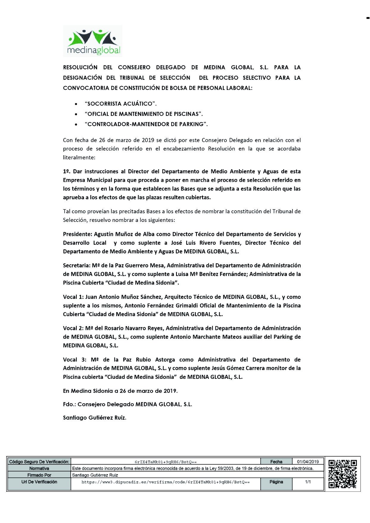 resulución del consejero delegado so