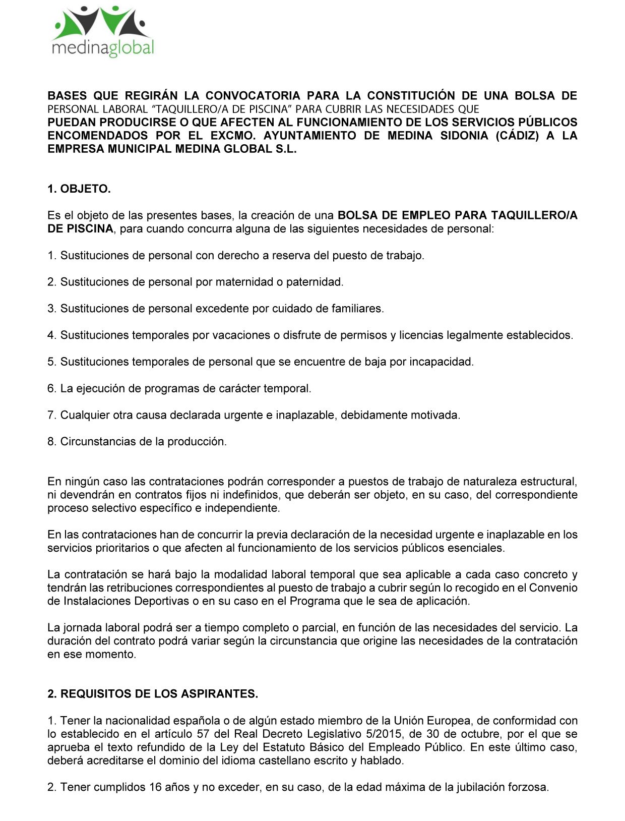 BASES BOLSA TAQUILLERO.A DE PISCINA
