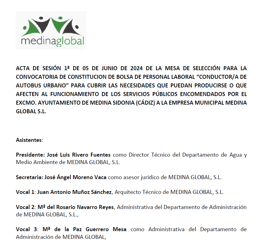 acta de v