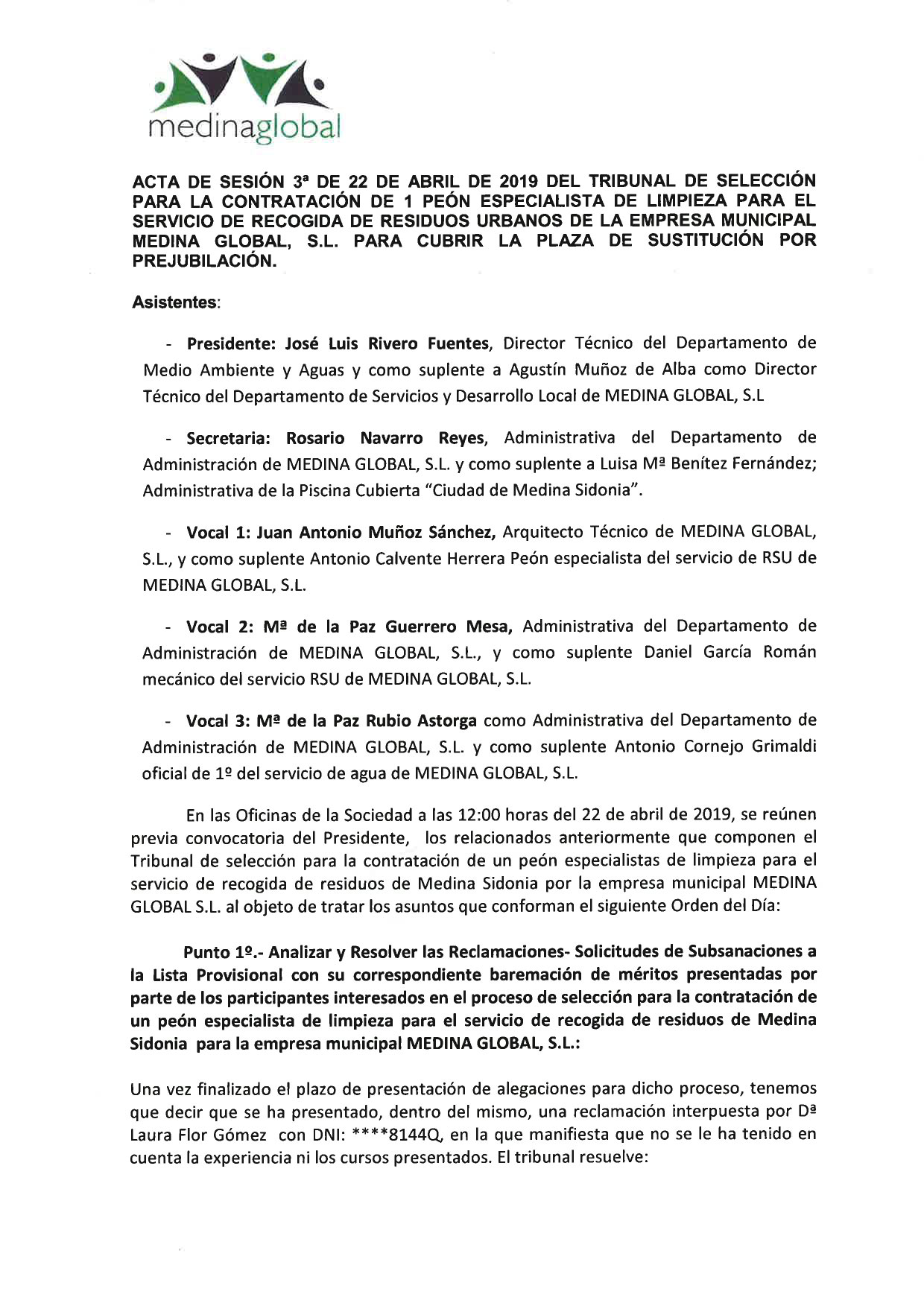 ACTA 3ª MESA DE VALORACION LISTA BAREAMCION DEFINITIVA PEON LIMPIEZA MARZO 2019 SUST PREJUBILACION-1